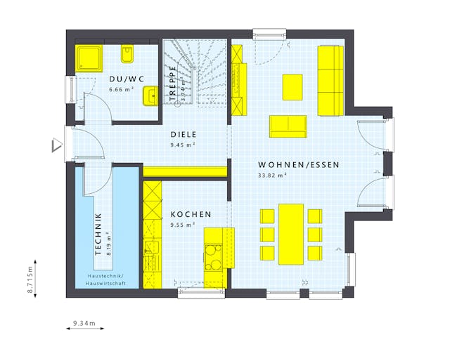 Fertighaus SUNSHINE 136 V4 von Living Fertighaus Schlüsselfertig ab 316704€, Satteldach-Klassiker Innenansicht 1