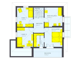 Fertighaus SUNSHINE 143 V6 von Living Fertighaus Schlüsselfertig ab 352245€, Stadtvilla Grundriss 2