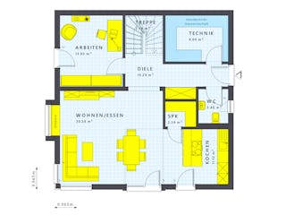 Fertighaus SUNSHINE 167 V4 von Living Fertighaus Schlüsselfertig ab 428523€, Satteldach-Klassiker Innenansicht 1