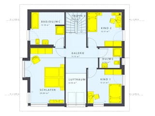 Fertighaus SUNSHINE 167 V4 von Living Fertighaus Schlüsselfertig ab 428523€, Satteldach-Klassiker Innenansicht 2