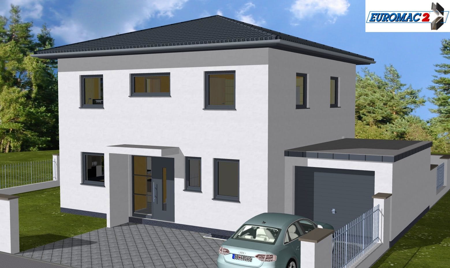 Massivhaus Lifestyle 145 ZD von EUROMAC 2 S.A.S. Bausatzhaus ab 42063€, Stadtvilla Außenansicht 2