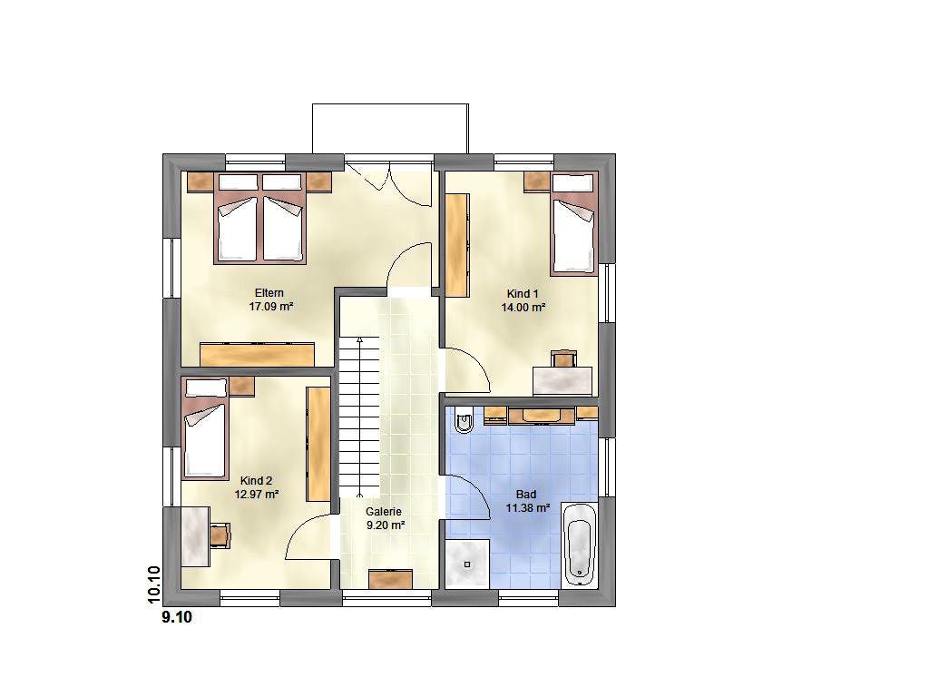 Massivhaus Lifestyle 145 ZD von EUROMAC 2 S.A.S. Bausatzhaus ab 42063€, Stadtvilla Grundriss 1
