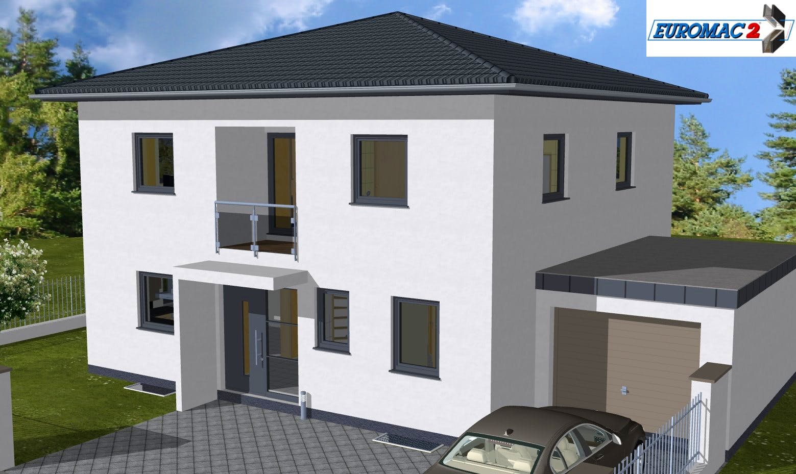 Massivhaus Lifestyle 180 ZD von EUROMAC 2 S.A.S. Bausatzhaus ab 47328€, Stadtvilla Außenansicht 2