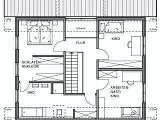Fertighaus Linear von Meisterstück-HAUS, Satteldach-Klassiker Grundriss 1