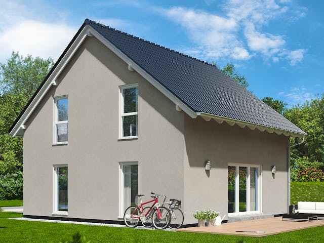 Fertighaus Lissabon von Fingerhut Haus Schlüsselfertig ab 377111€, Satteldach-Klassiker Außenansicht 1 Fertighaus Lissabon von Fingerhut Haus Schlüsselfertig ab 377111€, Satteldach-Klassiker Außenansicht 1