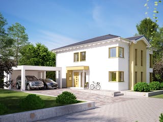 Fertighaus SOLUTION 204 V5 L von Living Fertighaus Schlüsselfertig ab 489357€, Stadtvilla Außenansicht 1