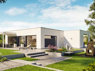 Fertighaus SOLUTION 82 V4 von Living Fertighaus Schlüsselfertig ab 279018€, Bungalow Außenansicht 1