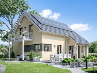 Fertighaus SUNSHINE 125 V2 von Living Fertighaus Schlüsselfertig ab 302278€, Satteldach-Klassiker Außenansicht 1