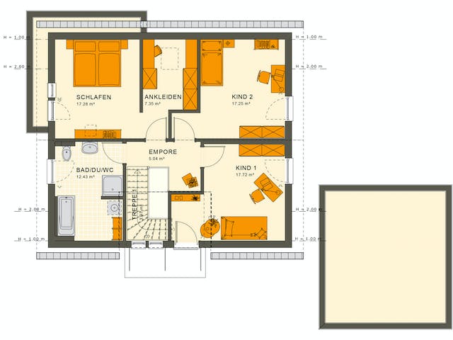 Fertighaus SUNSHINE 165 V2 von Living Fertighaus Ausbauhaus ab 360009€, Satteldach-Klassiker Grundriss 2