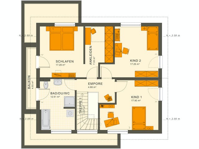 Fertighaus SUNSHINE 165 V4 von Living Fertighaus Ausbauhaus ab 359488€, Satteldach-Klassiker Grundriss 2