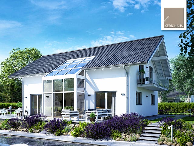 Massivhaus Familienhaus Luce von Kern-Haus Schlüsselfertig ab 613900€, Satteldach-Klassiker Außenansicht 1 Massivhaus Familienhaus Luce von Kern-Haus Schlüsselfertig ab 613900€, Satteldach-Klassiker Außenansicht 1