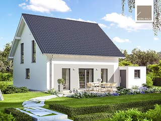 Massivhaus Familienhaus Luna von Kern-Haus Schlüsselfertig ab 313900€, Satteldach-Klassiker Außenansicht 1