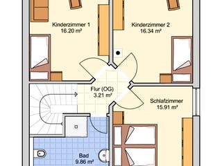 Fertighaus Madrid - Stadtvilla von Fingerhut Haus Schlüsselfertig ab 397496€, Stadtvilla Grundriss 2