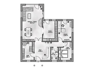 Massivhaus Maiestas von AUREA Massivhaus, Stadtvilla Grundriss 1