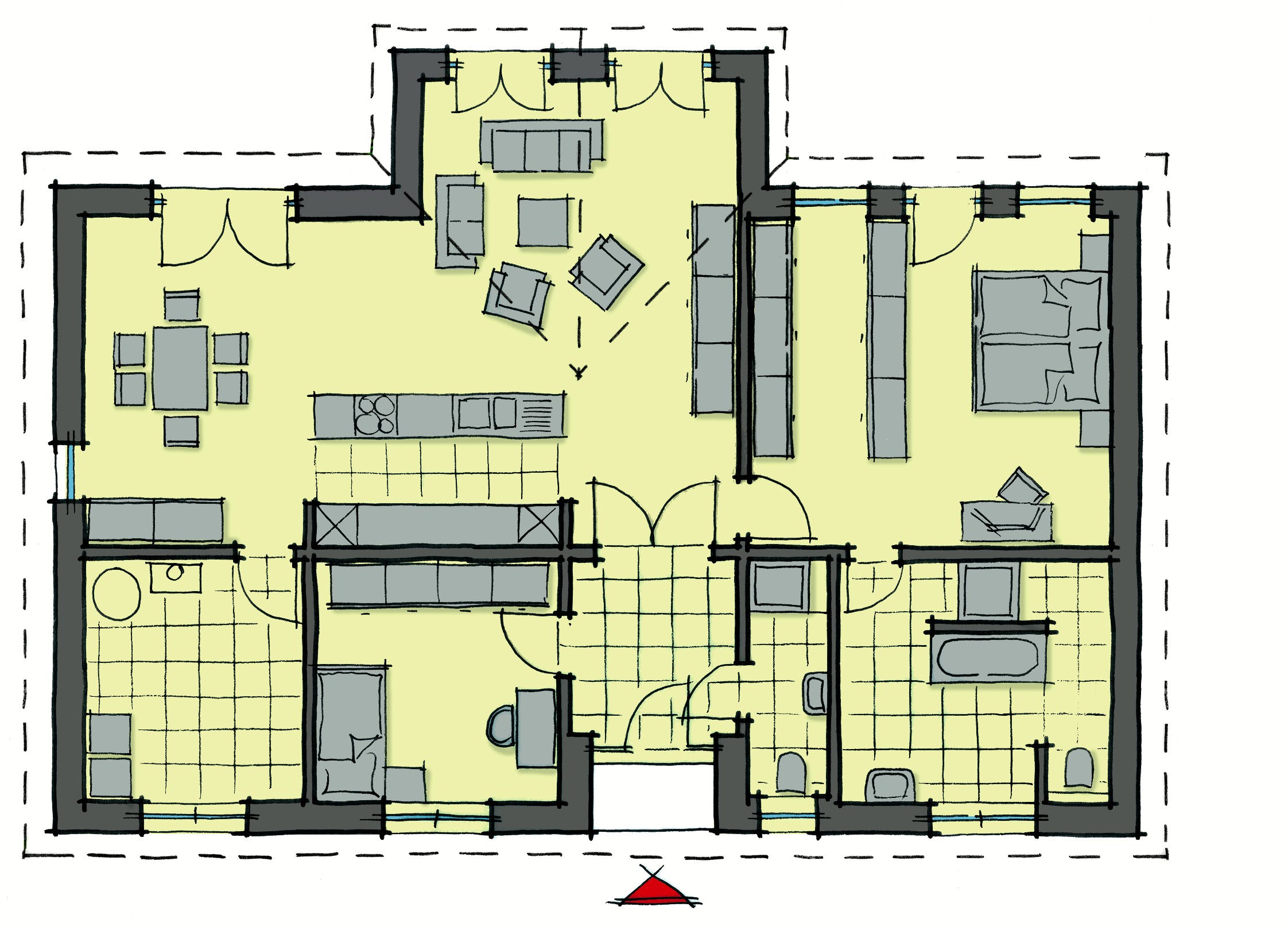 Fertighaus Marmilla von GUSSEK HAUS Schlüsselfertig ab 354100€, Bungalow Grundriss 1