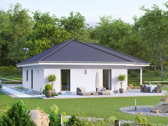 Fertighaus ComfortStyle 13.03 W von massa haus Ausbauhaus ab 160999€, Bungalow Außenansicht 4