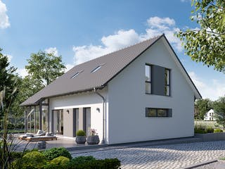 Fertighaus FamilyStyle 18.01 S von massa haus Ausbauhaus ab 160999€, Satteldach-Klassiker Außenansicht 5