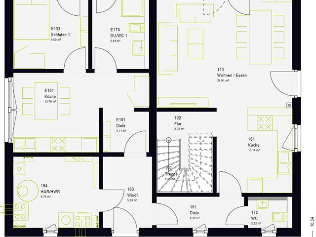Fertighaus FamilyStyle 18.01 S von massa haus Ausbauhaus ab 160999€, Satteldach-Klassiker Grundriss 1