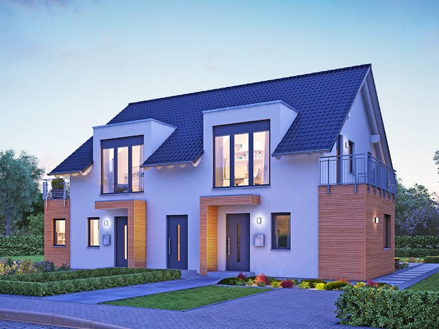 Fertighaus FamilyStyle 21.02 S von massa haus Ausbauhaus ab 188999€, Satteldach-Klassiker Außenansicht 1 Fertighaus FamilyStyle 21.02 S von massa haus Ausbauhaus ab 188999€, Satteldach-Klassiker Außenansicht 1