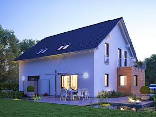 Fertighaus FamilyStyle 21.02 S von massa haus Ausbauhaus ab 188999€, Satteldach-Klassiker Außenansicht 3