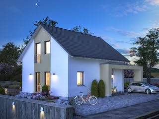Fertighaus LifeStyle 13.02 S von massa haus Ausbauhaus ab 131999€, Satteldach-Klassiker Außenansicht 2