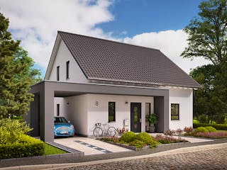 Fertighaus LifeStyle 14.01 S von massa haus Ausbauhaus ab 134999€, Satteldach-Klassiker Außenansicht 3