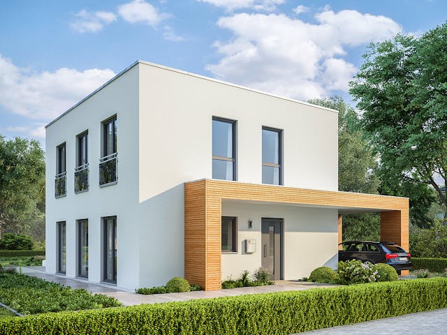 Fertighaus LifeStyle 14.04 F von massa haus Ausbauhaus ab 190999€, Cubushaus Außenansicht 1 Fertighaus LifeStyle 14.04 F von massa haus Ausbauhaus ab 190999€, Cubushaus Außenansicht 1