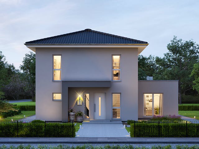 Fertighaus LifeStyle 15.02 W von massa haus Ausbauhaus ab 192999€, Stadtvilla Außenansicht 1 Fertighaus LifeStyle 15.02 W von massa haus Ausbauhaus ab 192999€, Stadtvilla Außenansicht 1