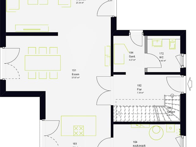Fertighaus LifeStyle 15.02 W von massa haus Ausbauhaus ab 192999€, Stadtvilla Grundriss 1