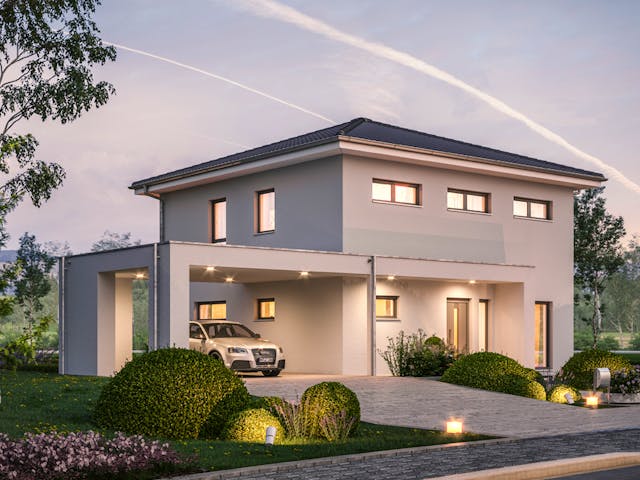 Fertighaus LifeStyle 16.01 W von massa haus Ausbauhaus ab 177999€, Stadtvilla Außenansicht 1