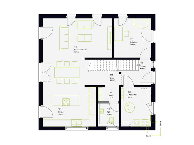 Fertighaus LifeStyle 16.01 W von massa haus Ausbauhaus ab 177999€, Stadtvilla Grundriss 1