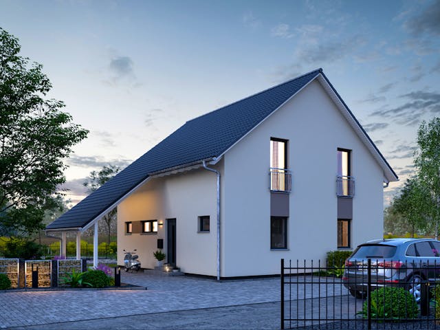 Fertighaus LifeStyle 16.03 S von massa haus Ausbauhaus ab 153999€, Satteldach-Klassiker Außenansicht 1 Fertighaus LifeStyle 16.03 S von massa haus Ausbauhaus ab 153999€, Satteldach-Klassiker Außenansicht 1