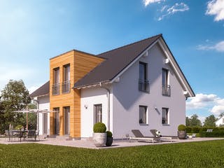 Fertighaus LifeStyle 16.04 S von massa haus Ausbauhaus ab 147999€, Satteldach-Klassiker Außenansicht 4