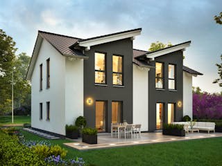 Fertighaus LifeStyle 17.01 S von massa haus Ausbauhaus ab 151999€, Satteldach-Klassiker Außenansicht 3