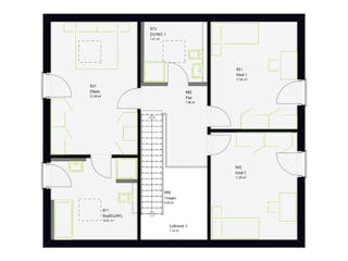 Fertighaus LifeStyle 18.06 S von massa haus Ausbauhaus ab 156999€, Satteldach-Klassiker Grundriss 2