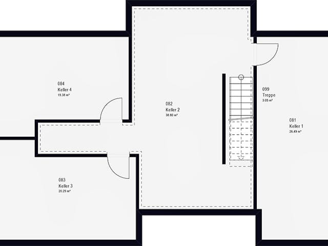 Fertighaus LifeStyle 19.04 F von massa haus Ausbauhaus ab 254999€, Cubushaus Grundriss 3