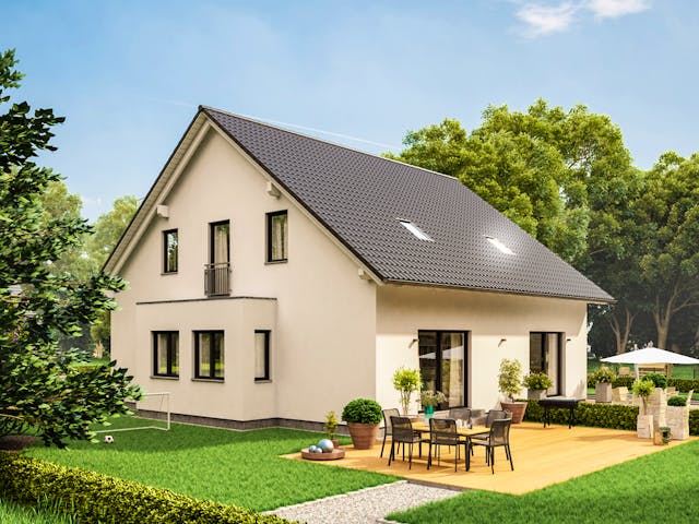 Fertighaus TwinStyle 11.01 S von massa haus Ausbauhaus ab 137999€, Satteldach-Klassiker Außenansicht 1 Fertighaus TwinStyle 11.01 S von massa haus Ausbauhaus ab 137999€, Satteldach-Klassiker Außenansicht 1
