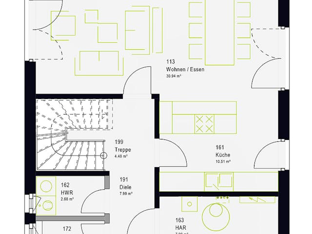 Fertighaus TwinStyle 13.01 W von massa haus Ausbauhaus ab 161999€, Stadtvilla Grundriss 1 Fertighaus TwinStyle 13.01 W von massa haus Ausbauhaus ab 161999€, Stadtvilla Grundriss 1