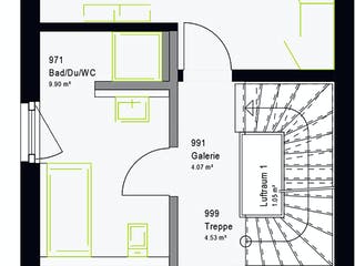 Fertighaus TwinStyle 13.03 S von massa haus Ausbauhaus ab 141999€, Satteldach-Klassiker Grundriss 2