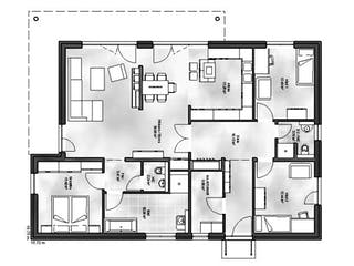 Massivhaus Bungalow 5 von Massive Wohnbau, Bungalow Grundriss 1
