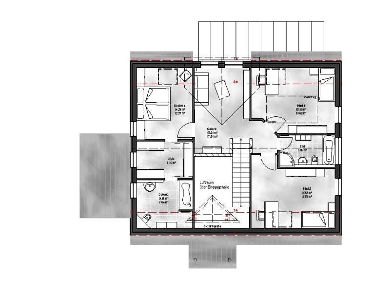 Massivhaus Einfamilienhaus Emilia von Massive Wohnbau, Satteldach-Klassiker Grundriss 2