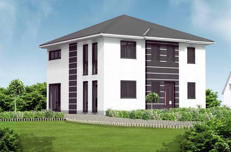 Massivhaus Stadtvilla 2 von Massive Wohnbau, Stadtvilla Außenansicht 1