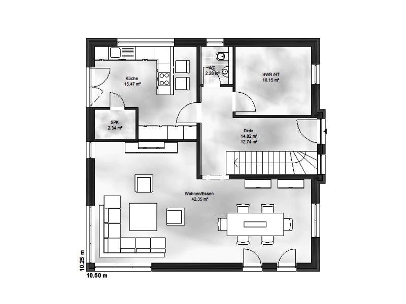 Massivhaus Stadtvilla 2 von Massive Wohnbau, Stadtvilla Grundriss 1