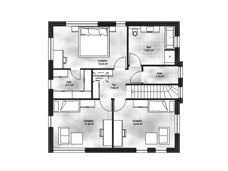 Massivhaus Stadtvilla 2 von Massive Wohnbau, Stadtvilla Grundriss 2
