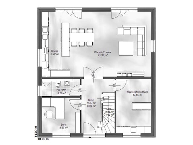 Massivhaus Stadtvilla 7 von Massive Wohnbau, Stadtvilla Grundriss 1 Massivhaus Stadtvilla 7 von Massive Wohnbau, Stadtvilla Grundriss 1