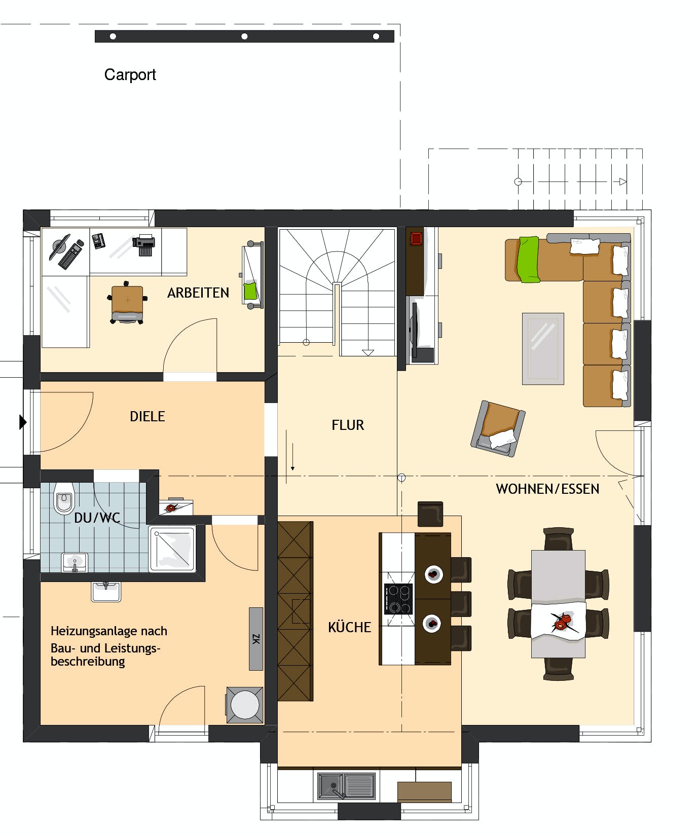 Fertighaus MH Berlin-Werder - MEDLEY 3.0 von FingerHaus Schlüsselfertig ab 385479€, Stadtvilla Grundriss 1