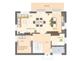 Fertighaus MEDLEY 3.0 110 A S215 von FingerHaus Schlüsselfertig ab 345889€, Satteldach-Klassiker Grundriss 1