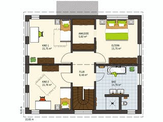 Fertighaus MEDLEY 3.0 300 S215 SE von FingerHaus, Satteldach-Klassiker Grundriss 2