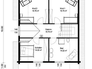 Blockhaus Mehlingen von Rems-Murr-Holzhaus Ausbauhaus ab 309476€, Satteldach-Klassiker Grundriss 2