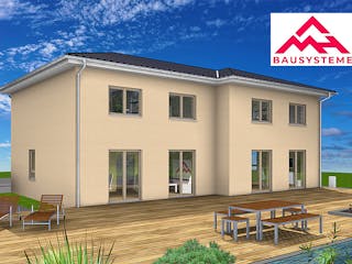 Massivhaus Dppelhaus mit zwei mal 113 m² von Mein Haus Bausysteme, Stadtvilla Außenansicht 3